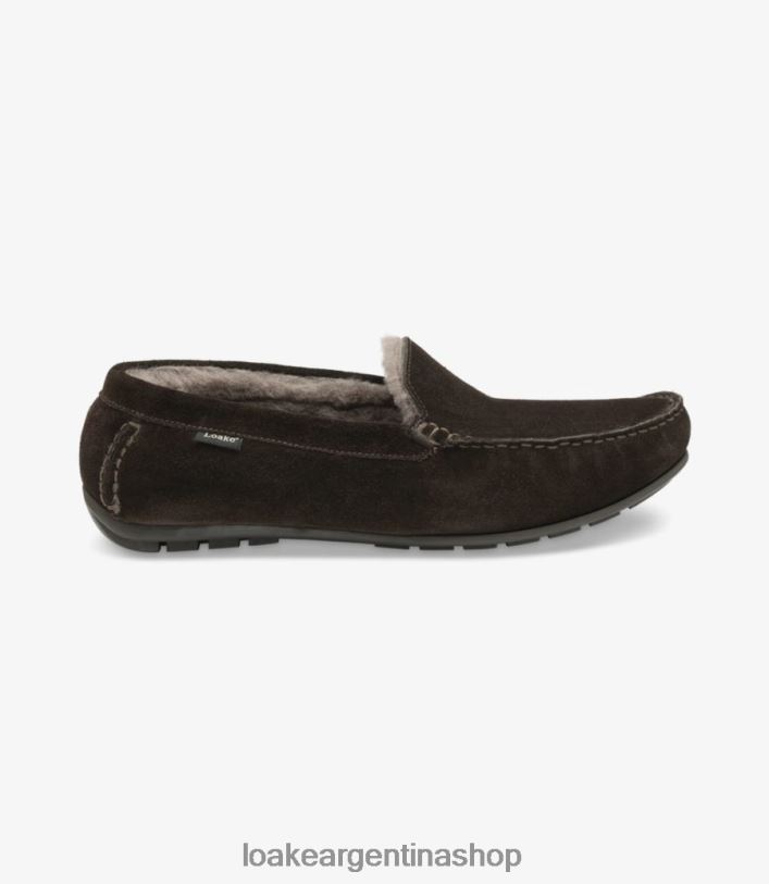 Loake guardias zapatillas DX2T4202 zapatos ante marrón oscuro